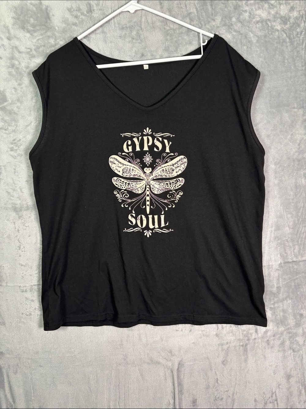 Black Gypsy Soul Butterfly Sleeveless Top Shirt Size XXL